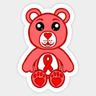 Red Warrior Bear Sticker